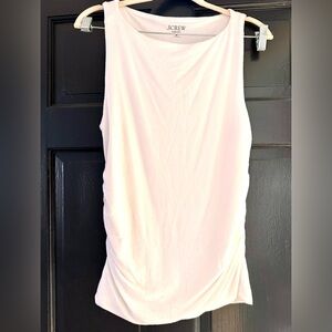 J. Crew FormKnit Shell Top in White with Ruched Detailing